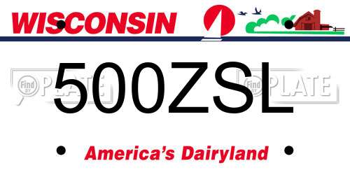 500ZSL Wisconsin License Plate