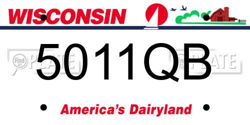 5011QB Wisconsin License Plate