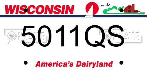 5011QS Wisconsin License Plate
