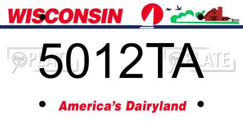 5012TA Wisconsin License Plate