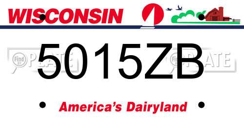 5015ZB Wisconsin License Plate
