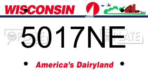 5017NE Wisconsin License Plate