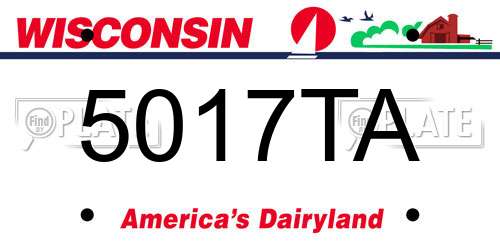 5017TA Wisconsin License Plate
