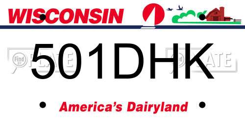 501DHK Wisconsin License Plate