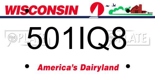 501IQ8 Wisconsin License Plate