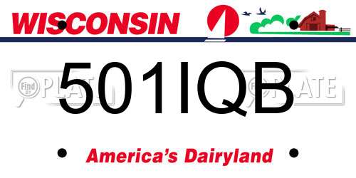 501IQB Wisconsin License Plate