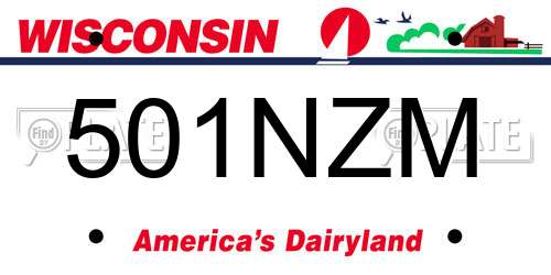 501NZM Wisconsin License Plate