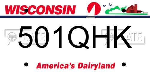 501QHK Wisconsin License Plate