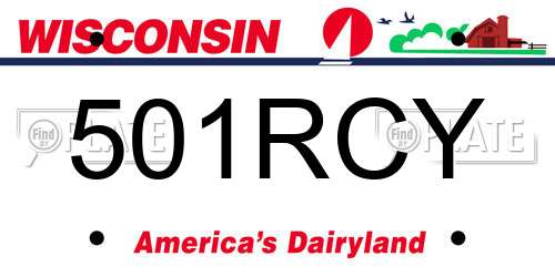501RCY Wisconsin License Plate