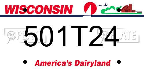 501T24 Wisconsin License Plate