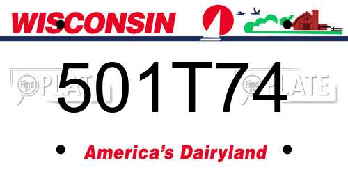 501T74 Wisconsin License Plate