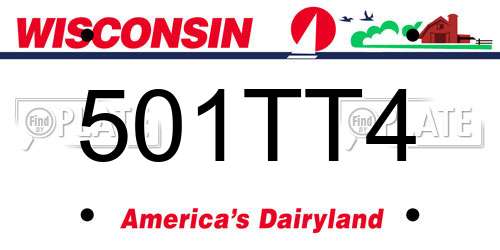 501TT4 Wisconsin License Plate