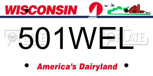501WEL Wisconsin License Plate