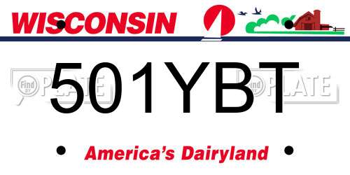 501YBT Wisconsin License Plate