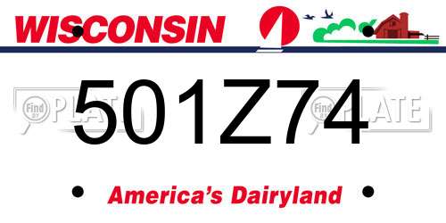 501Z74 Wisconsin License Plate