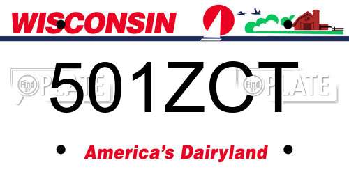 501ZCT Wisconsin License Plate