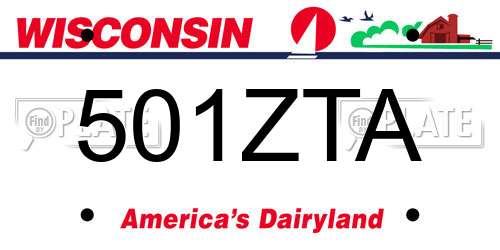 501ZTA Wisconsin License Plate