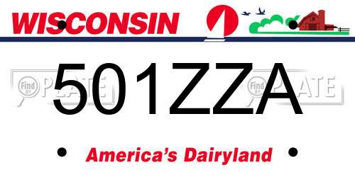 501ZZA Wisconsin License Plate