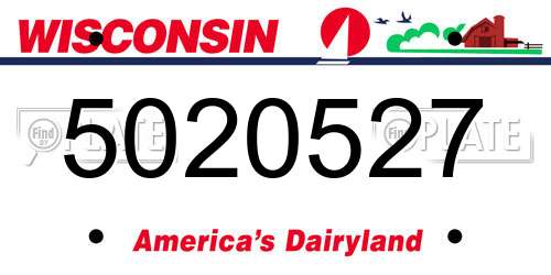 5020527 Wisconsin License Plate