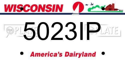 5023IP Wisconsin License Plate