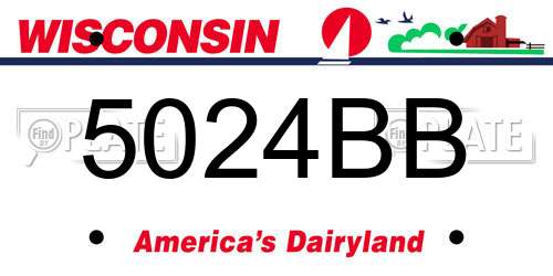 5024BB Wisconsin License Plate