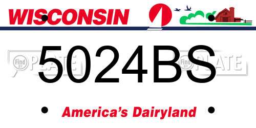 5024BS Wisconsin License Plate