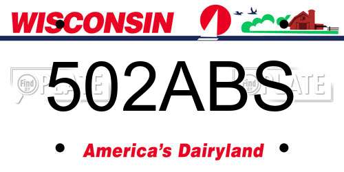 502ABS Wisconsin License Plate