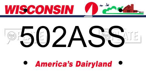 502ASS Wisconsin License Plate