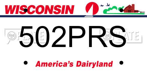 502PRS Wisconsin License Plate