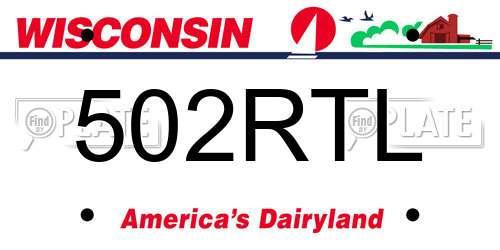 502RTL Wisconsin License Plate