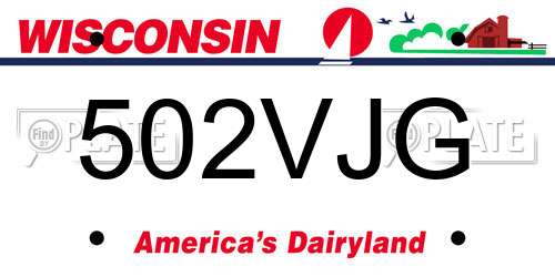 502VJG Wisconsin License Plate