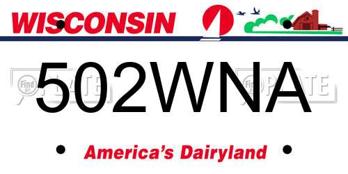 502WNA Wisconsin License Plate