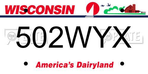 502WYX Wisconsin License Plate