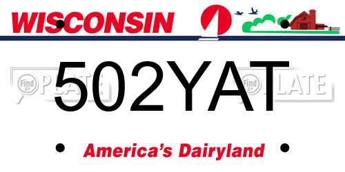 502YAT Wisconsin License Plate