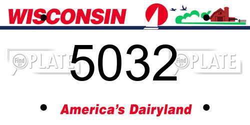 5032 Wisconsin License Plate