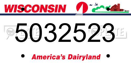 5032523 Wisconsin License Plate