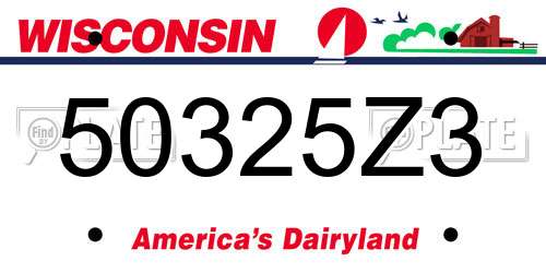 50325Z3 Wisconsin License Plate