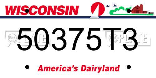 50375T3 Wisconsin License Plate