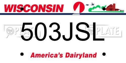 503JSL Wisconsin License Plate