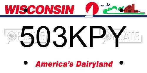 503KPY Wisconsin License Plate