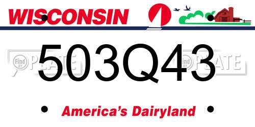 503Q43 Wisconsin License Plate