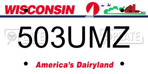 503UMZ Wisconsin License Plate