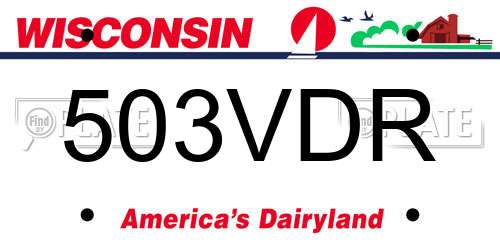503VDR Wisconsin License Plate