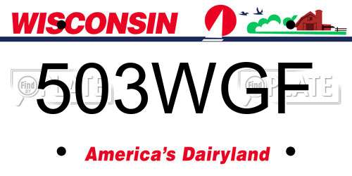 503WGF Wisconsin License Plate