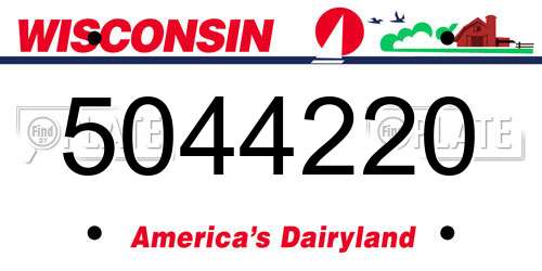 5044220 Wisconsin License Plate