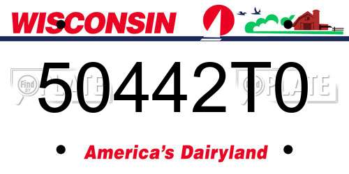 50442T0 Wisconsin License Plate