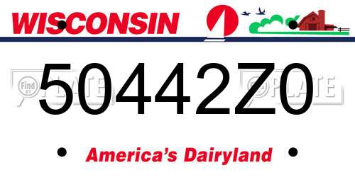 50442Z0 Wisconsin License Plate