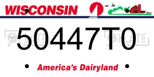 50447T0 Wisconsin License Plate