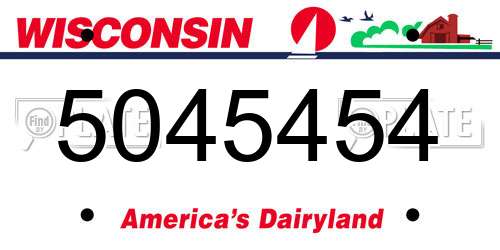5045454 Wisconsin License Plate