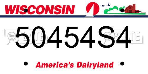 50454S4 Wisconsin License Plate